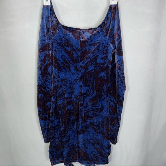 Wild Fable Velvet Mini Marble Purple Dress Size XS - Picture 5 of 7
